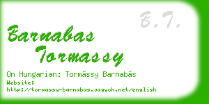 barnabas tormassy business card