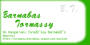 barnabas tormassy business card